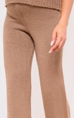 Maternity Taupe Knitted Wide Leg Pants