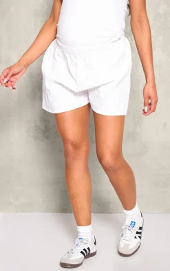 Maternity White Broderie Detail Shorts
