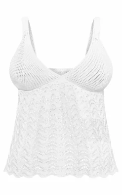 Maternity White Knit Cami Strap Long Top