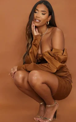 May Gold Block Heeled Sandal