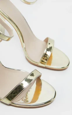 May Gold Block Heeled Sandal