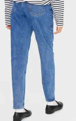 Mid Blue Wash Basic Straight Leg Jean