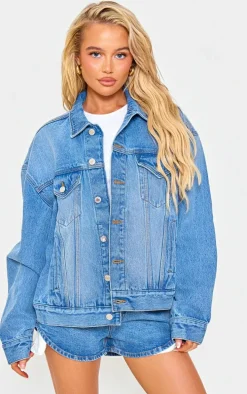 Mid Blue Wash Classic Oversized Denim Jacket
