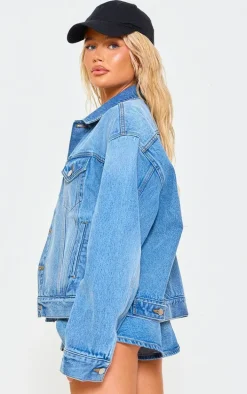 Mid Blue Wash Classic Oversized Denim Jacket
