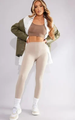 Mocha Basic Scoop Neck Crop Top