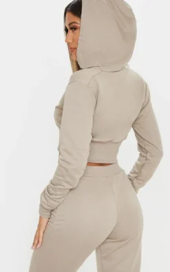 Mocha Bustier Zip Up Hoodie