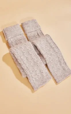 Mocha Extreme Chunky Slouchy Cable Knit Leg Warmers