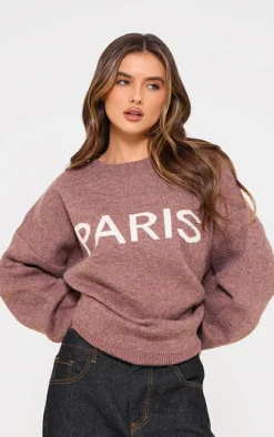 Mocha Paris Jacquard Knitted Sweater