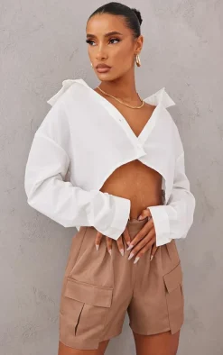 Mocha Pocket Detail Cargo Shorts