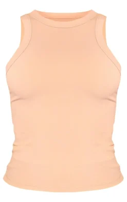 Mocha Sculpt Longline Gym Racer Top