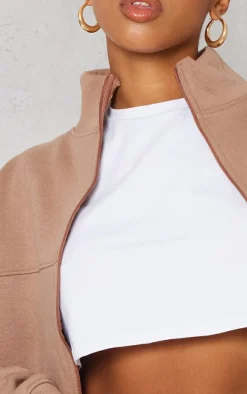 Mocha Seam Detail Zip Track Top