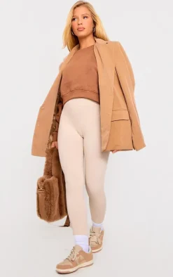 Mocha Studio Mode Embroidered Cropped Sweatshirt