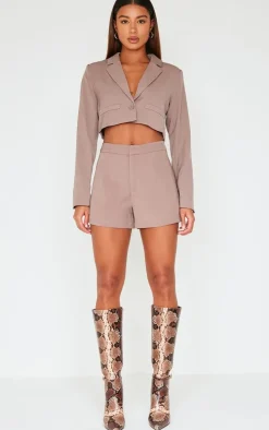 Mocha Tailored High Waist Shorts