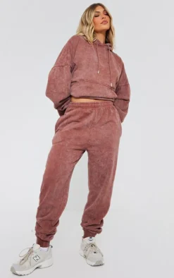 Mocha Washed Oversized Cuffed Sweatpants