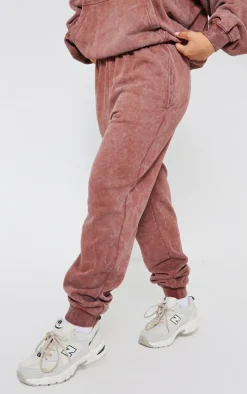 Mocha Washed Oversized Cuffed Sweatpants