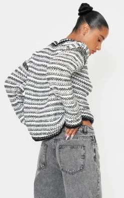 Monochrome Contrast Knit Slouchy Oversized Sweater