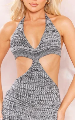 Monochrome Spacedye Knit Cut Out Romper