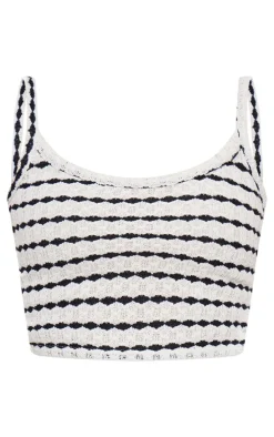 Monochrome Stripe Knitted Cami Top