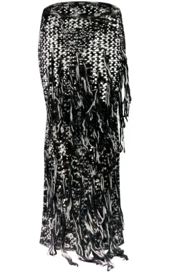 Monochrome Twist Marl Knit Maxi Skirt