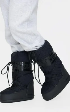 MOON BOOT Black Icon Quilt Boots