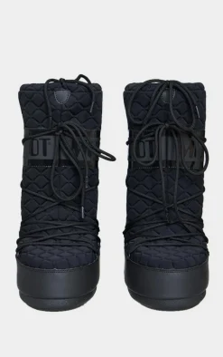 MOON BOOT Black Icon Quilt Boots