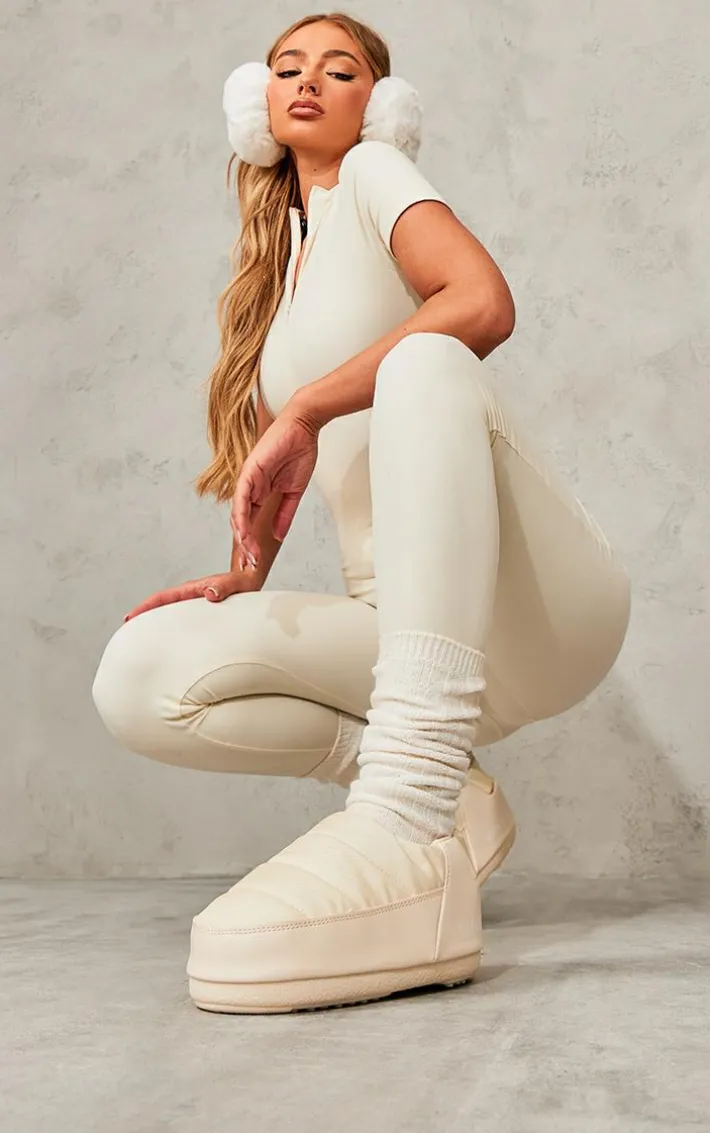 MOON BOOT Cream Sandal Band Nylon