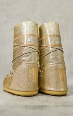MOON BOOT Gold Icon Glitter