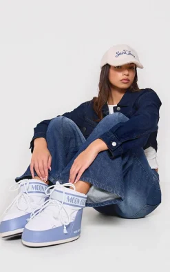 MOON BOOT Grey and White Icon Low