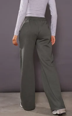 Moss Green Oversized Drawstring Wide Leg Sweatpants