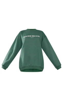 Moss Green Rhode Island Print Sweatshirt