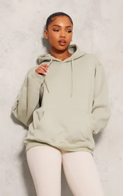 Moss Grey Oversized Sweat Hoodie