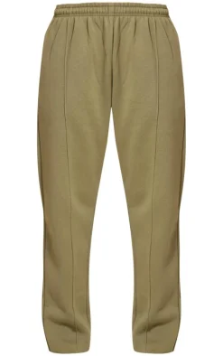Moss Khaki Pintuck Detail Oversized Sweatpants