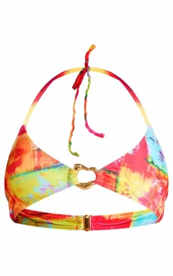 Multi Abstract Print Mini Bikini Top