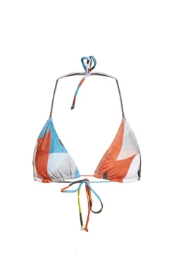 Multi Abstract Printed Triangle Bikini Top