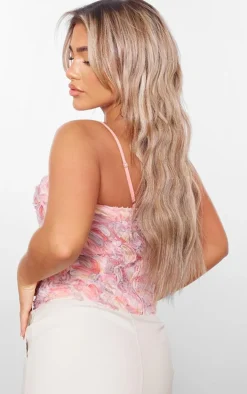 Multi Abstract Tulle Boned Corset