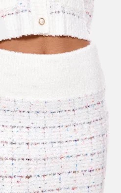 Multi Contrast Boucle Knit Mini Skirt