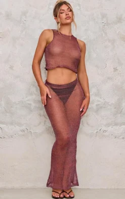 Multi Elora Metallic Knit Maxi Skirt