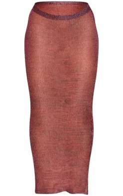 Multi Elora Metallic Knit Maxi Skirt