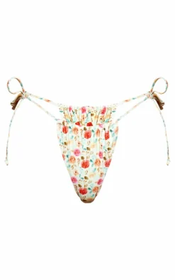 Multi Floral Tie Side Bikini Bottoms