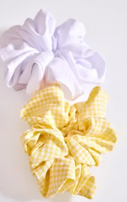 Multi Gingham 2 Pack Scrunchies