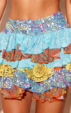 Multi Patchwork Print Rara Mini Skirt