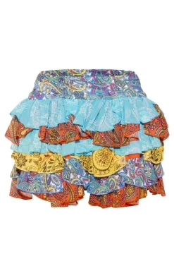 Multi Patchwork Print Rara Mini Skirt