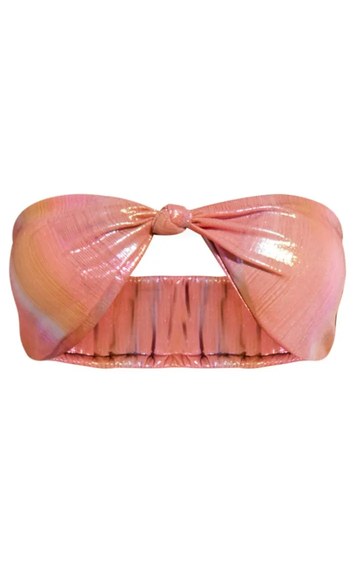 Multi Shimmer Bandeau Bikini Top