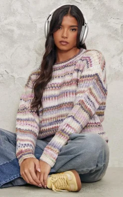 Multi Soft Marl Knit Oversized Sweater
