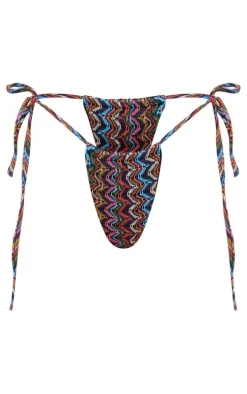 Multi Textured Tie Side Bikini Bottoms