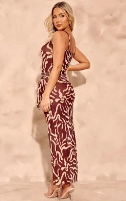 Multi Tie Dye Printed Crinkle Wrap Tie Front Maxi Dress