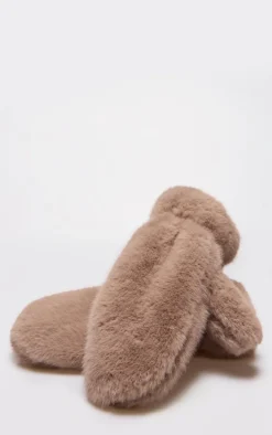 Mushroom Faux Fur Soft Mittens