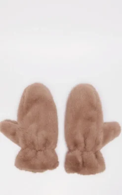 Mushroom Faux Fur Soft Mittens