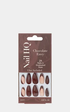 Nail Hq Almond Chocolate Envy Nails (24 Pieces)