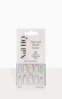 Nail Hq Almond Pearl Glaze Nails